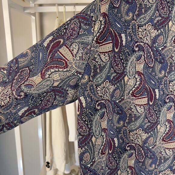 LaChemise women's plus size 2X paisley blue purple button up blouse #2961 - Picture 4 of 5